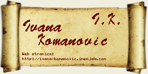 Ivana Komanović vizit kartica